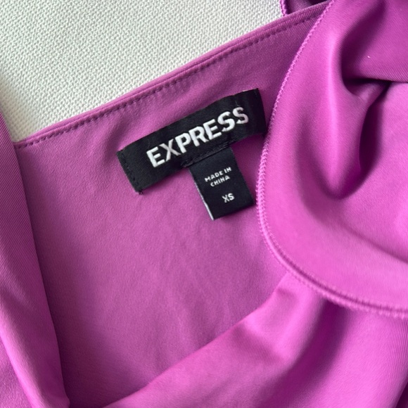 Express Magenta One-Shoulder Ruffle Top - Picture 2 of 3